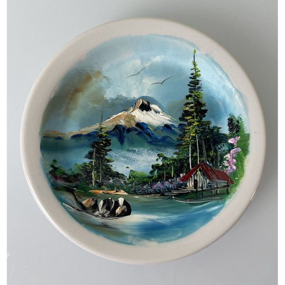 Hand Painted Mountain Scene Plate, Santa Anita Mexico, Home Decor, 6.5” - Picture 5 of 12